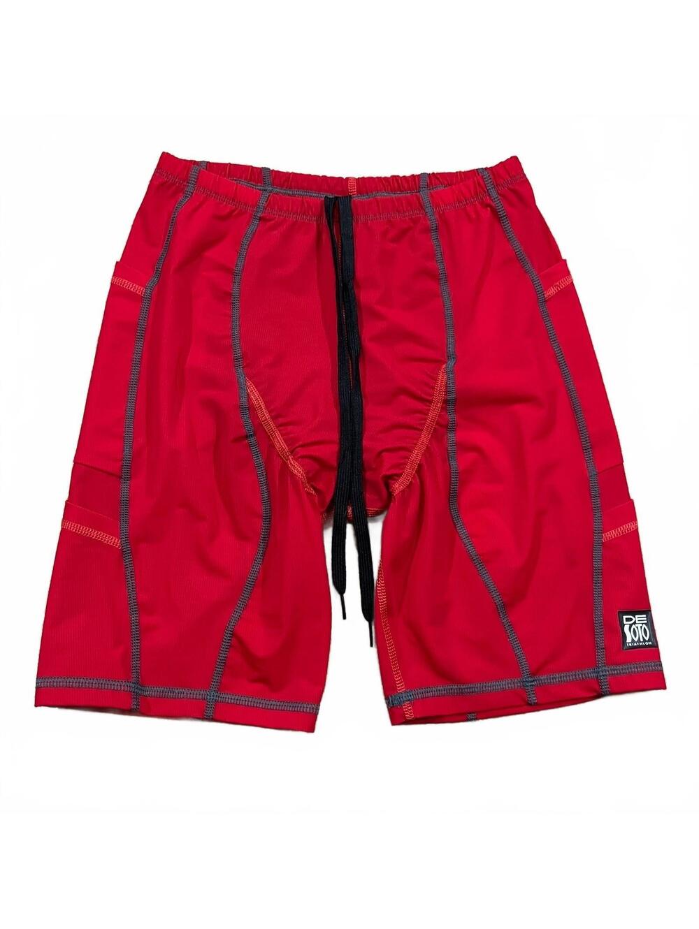 DeSoto Triathlon Short Compression Padded Red Size Large